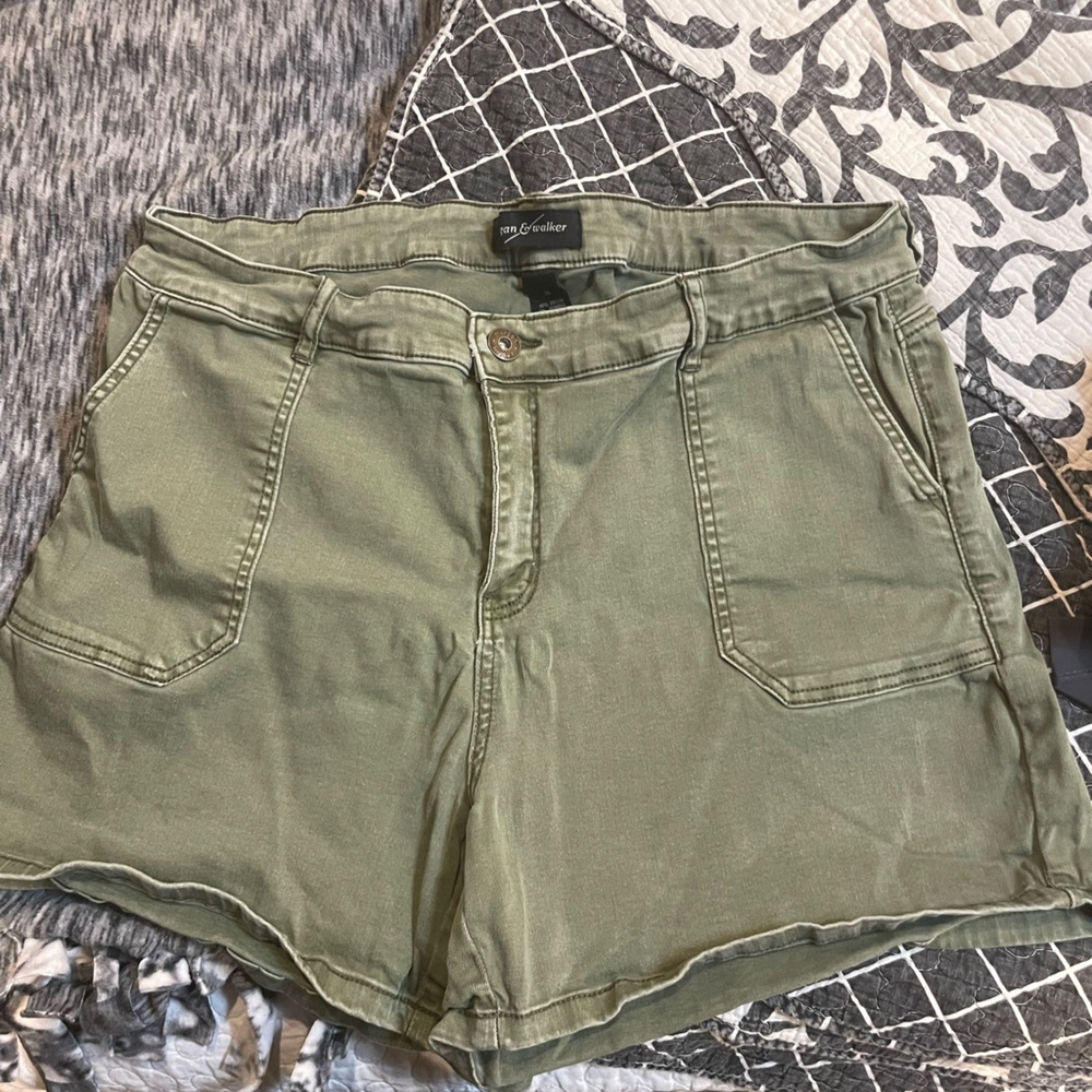 Green Denim Shorts